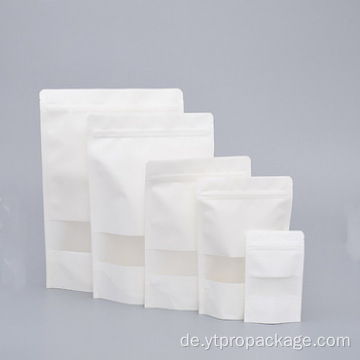 Kundenspezifische weiße Kraftpapier-Plastikverpackungstasche